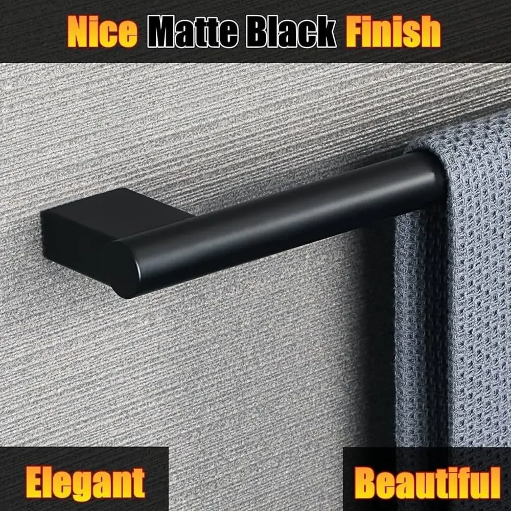 Alise Bath Towel Bar Black Towel Holder Towel 27.5” Long